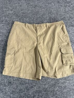 True Nation Cargo Shorts Mens 46 Khaki Beige Chino Flat Front Pockets N74